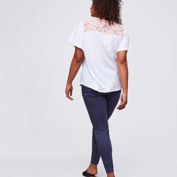 CLOSING SALE Flutter Sleeve Top with Lace Inlay - Picture 2 of 5